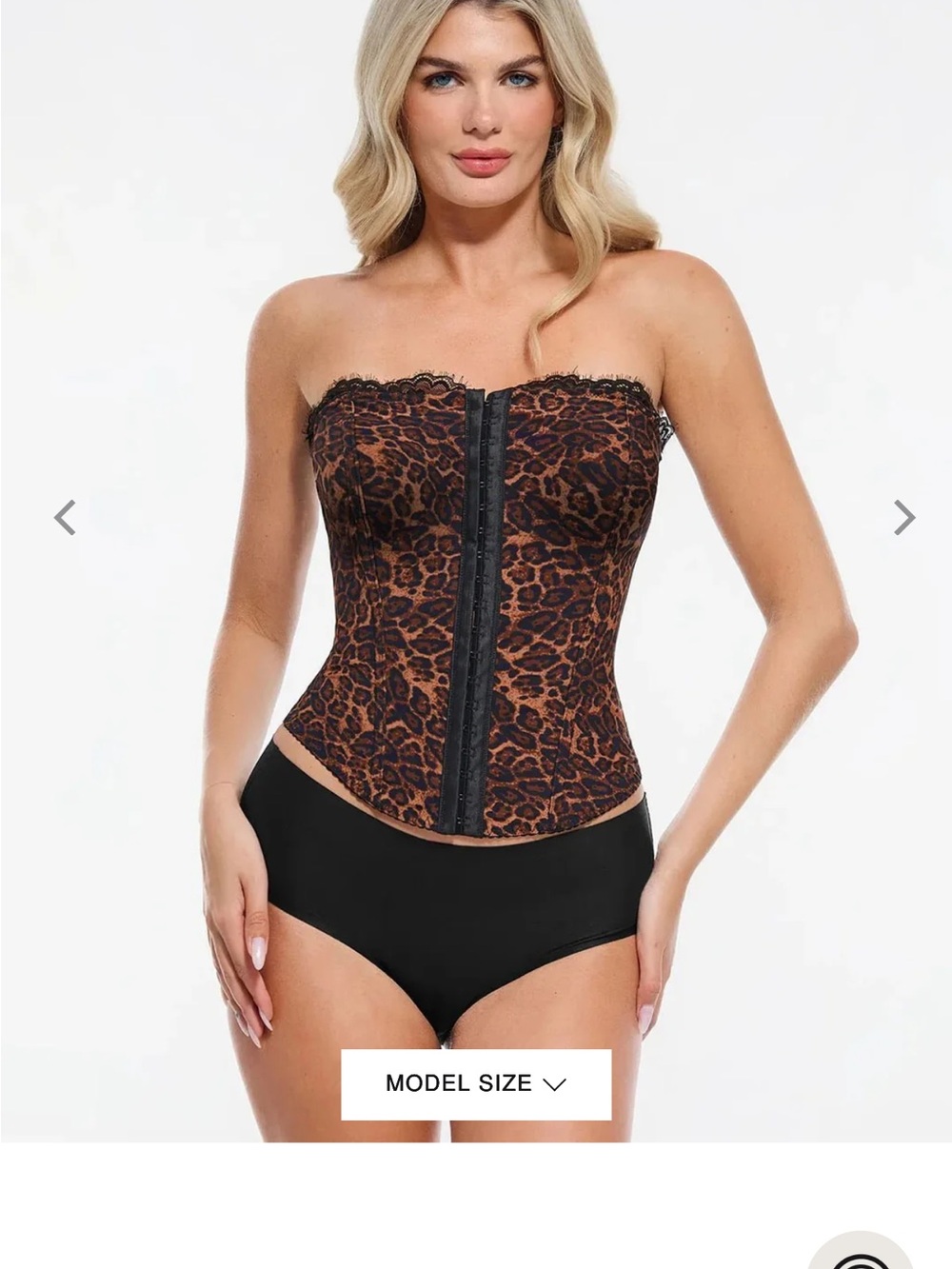 Nwt Popilush shapewear  Sculpting Leopard Mesh Detachable Strap Corset Top